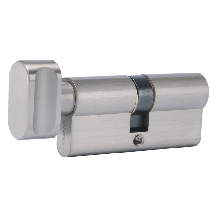 Ironmongery Solutions® High Security Thumb Turn Euro Cylinder Lock with 3 Keys (Double, Satin Nickel, 30/30 (60MM))