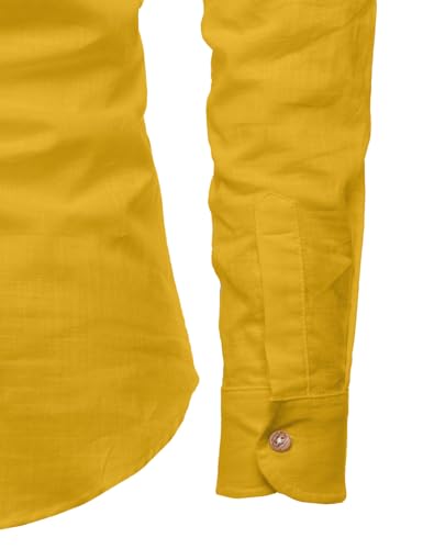 Image of Univibe Full Sleeve Chinese /Rounded /Mandarin Collar Pure Cotton Casual, Wedding, Party, Festival Stylish Short Length Slim fit Kurta Style Shirt for Men and Boys.