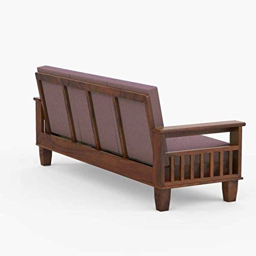 Image of Swangia Art Solid Sheesham Wood Sofa Set 5 Seater For Living Room | Wooden 5-Person Sofa Set For Home Office | 3+1+1 Sofa Sets For Living Room | Five Seater Sofa With Storage | Rosewood, Natural Brown