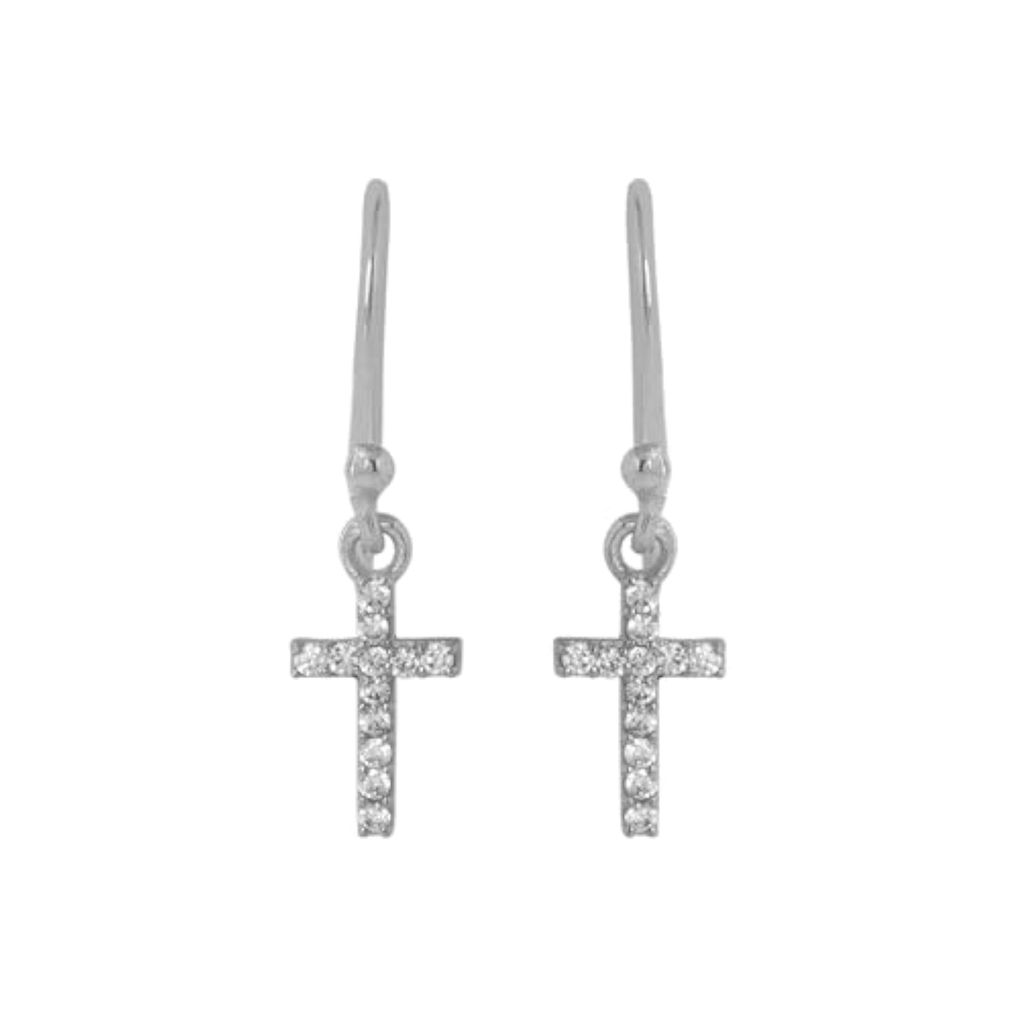 925 Sterling Cross Earrings for Women, Elegant Christian Symbol
