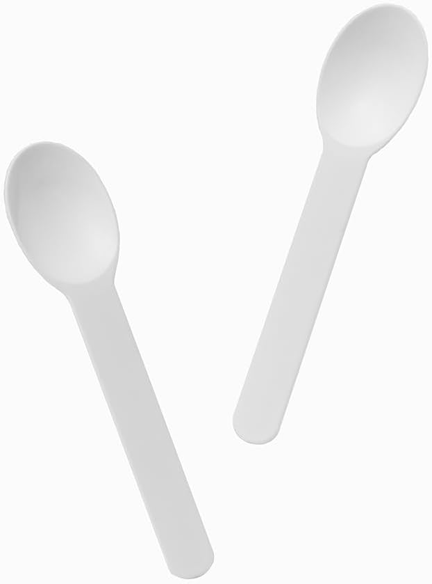 1000-Count Heavy Duty Plastic Ice Cream Spoons White Color | Dishwasher Safe & Reusable for Ice Cream, Yogurt | Frozen Dessert Supplies