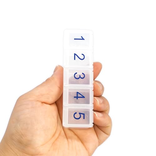 e-Pill Daily 5 Times A Day Pill Organizer, Vitamin and Medicine Pill Box - Clear