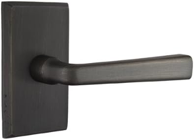 EMTEK SANDCAST Bronze #3 Rosette Dummy, Pair with Matching Finish Cimarron Lever - Choice of 3 Finishes - 7054CRMB - Medium Bronze Patina Finish (MB)