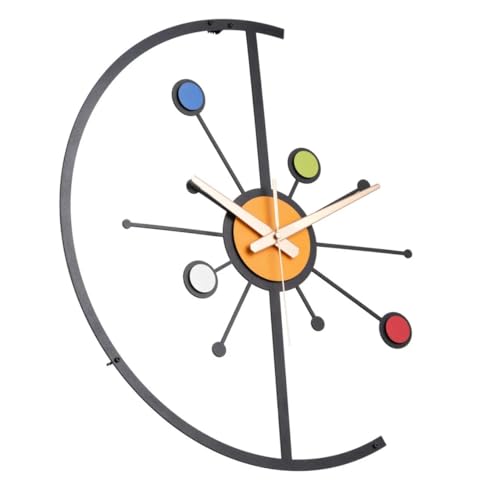 Image of Stylish Metal Wall Clock for Living Room, Bedroom, Office, Kitchen, Home and Hall | Antique Fancy Big Size Modern Wall Watch for Home Decor (Style-38, 60 CM)