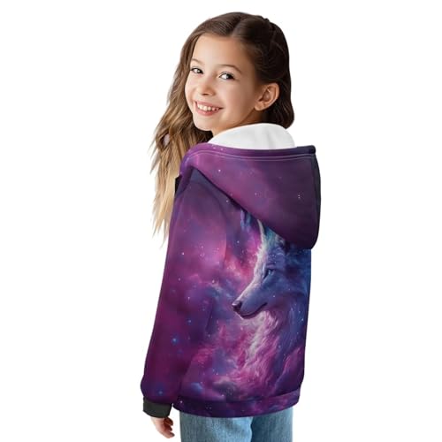 Girl's Long Sleeve Sweatshirts Zip Up Hoodies with Pockets Pullover Hooded Fall Jacket for Unisex Kids S-XL2