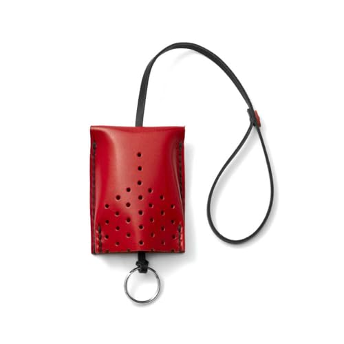 [KAKURA] キーケース 手縫レザーキーケース33ドット urushiレッド 本革 レザー 革 メンズ レディースA