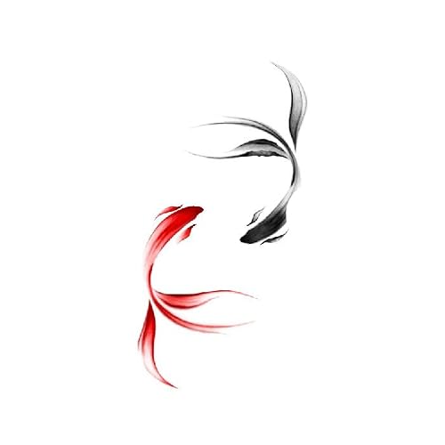 5 pcs Koi Tatuaggi Temporanei Modello Pesci Rossi Impermeabile Durevole Simulazione Uomini E Donne Tatuaggi Di Simulazione
