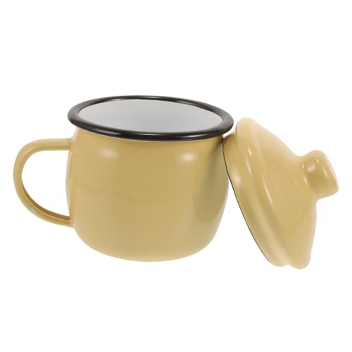 Tasse émail décorative anti-éclaboussure avec couvercle et mug céramique isolant