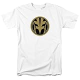 Popfunk Power Rangers White Ranger Logo Unisex Adult T-Shirt - Large - White