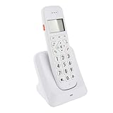 Domary Erweiterbares Schnurlostelefon mit 1,8-Zoll-LCD-Display, Anrufsperre, Freisprecheinrichtung, 5 Telefone für das Heimbüro, Schwarz-ß, Unterstützung für Zwei Sprachen (W-EU)