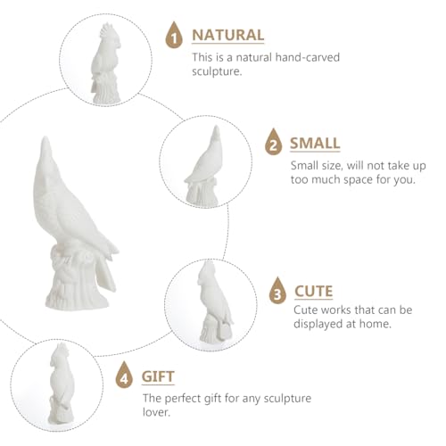 Figura decorativa de loro en cerámica sin pintar miniatura 3