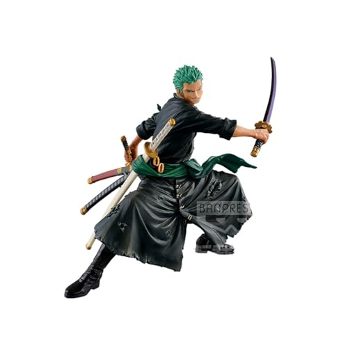 Ban Presto - Figurina One Piece Zoukei Monogatari OP - Roronoa Zoro, Color Verde 15 cm