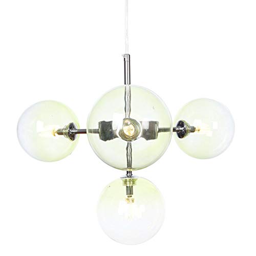 Lampe suspendue en verre Spoutnik au fini chrome brossé chic