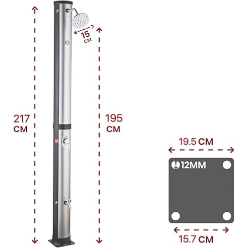 Douche solaire de jardin extérieure pour piscine avec mitigeur - 8