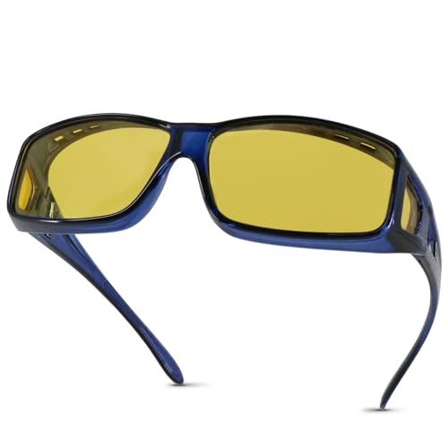 Image of Night Driving Glasses for Men Women Fit Over Sunglasses Anti Glare Polarized HD Night Vision Glasses