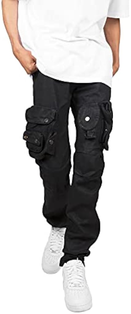 mnml waxed denim cargo pants