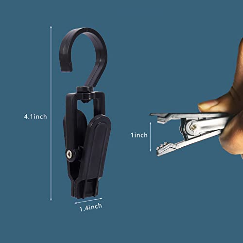 18Pcs Super Strong Plastic Swivel Laundry Clips, 360-Degree Free Rotation Hanger, Clothes Pins Laundry Hooks For Clothes & Hat & Sock & Towel (Black) #TOP1
