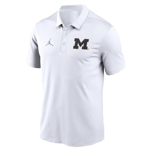 Nike Men's NCAA Primetime Franchise Dri-FIT Polo (US, Alpha, XX-Large, Regular, Regular, White, Michigan Wolverines)