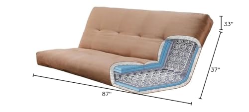 Kodiak Furniture Washington Queen Size Futon Frame only with Storage Drawers in Rustic Walnut Brown Finish