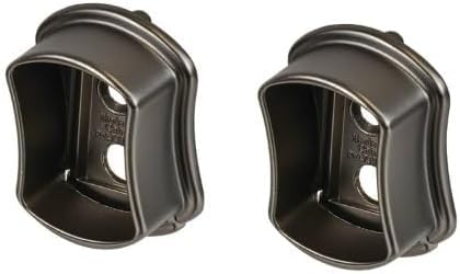 TAG Hardware Wardrobe Closet Rod Concave Shape with End Supports and Protective Cap Slate finish (36 INCH LONG)