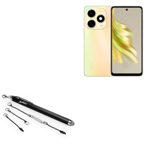 BoxWave Stylus Pen Compatible with Tecno Spark 20 Pro - EverTouch Capacitive Stylus, Fiber Tip Capacitive Stylus Pen - Jet Black