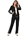 Terecey Trainingsanzug Damen Set Jogginganzug Zweiteiler Frauen Sport Anzug Freizeitanzug Kapuzenjacke &S porthose Lounge Winter Outfits Sets Tracksuit Herbst Fitness Loungewear Schwarz L