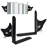 Fermalibri A Due Pezzi Con Grazioso Motivo A Gatto In Metallo, Scaffale Da Tavolo, Adatto per Uffici, Studi Domestici E Aule Scolastiche, Comodo per Riporre I Libri.