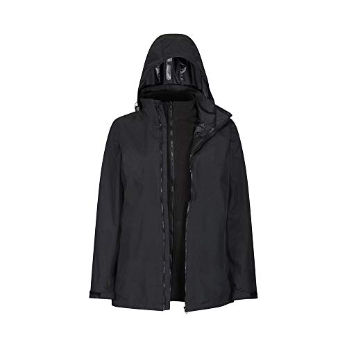 Regatta Womens Classic Waterproof 3 In 1 Jacket, Balck, Size 10