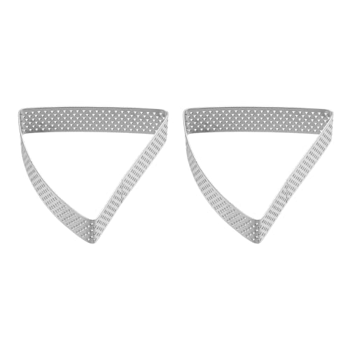 QUARKZMAN 2 Piezas de Anillos Perforados para Tartas 3.15 de Acero Inoxidable Anillo de Tarta en Forma de Abanico Antiadherente Pulido Anillo de Mousse para Pastel para Hornear Tartas