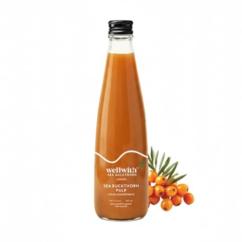 Image of Wellwith by Ayuzera Himalayan Sea Buckthorn Pulp 300ml (Without Container) | Cold-Pressed | Rich in Natural Vitamin C & Omega 3, 6, 7, 9 | Supports Immunity, Skin Glow & Gut Health