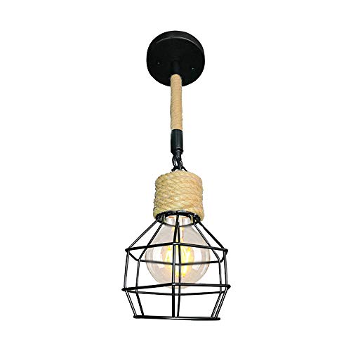Chandelier industriel et corde de chanvre pour salle à manger loft