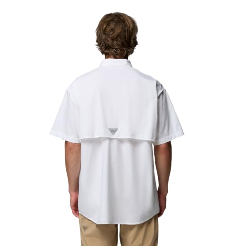Columbia Men's PFG Bonehead Short Sleeve Fishing Shirt, White, Large