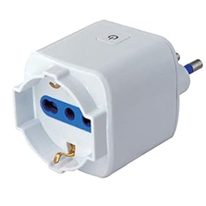 Homcloud Spina Intelligente Wi-Fi P40 Presa Schuko + Bipasso (Italiana Tipo L), Wifi Smart, Timer e Controllo remoto da APP, Compatibile con Alexa e Google