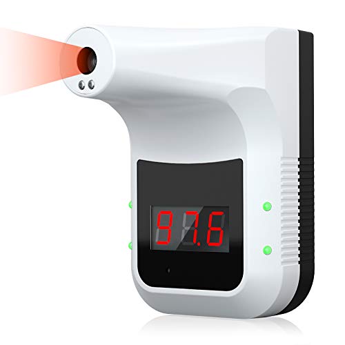 MILDSIX Wall Mounted Thermometer, Infrared Forehead Thermometer for Adults, No Contact Thermometer with Fever Alarm, Accurate Instant Reading,LCD Display for Offices/Schools/Restaurants/Public Places