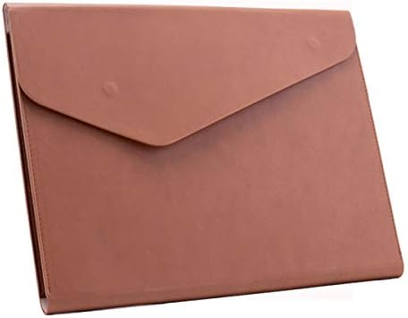 Enyuwlcm PU Leather A4 File Folder Document Holder Waterproof Portfolio Envelope Folder Case with Invisible Magnetic Closure Brown