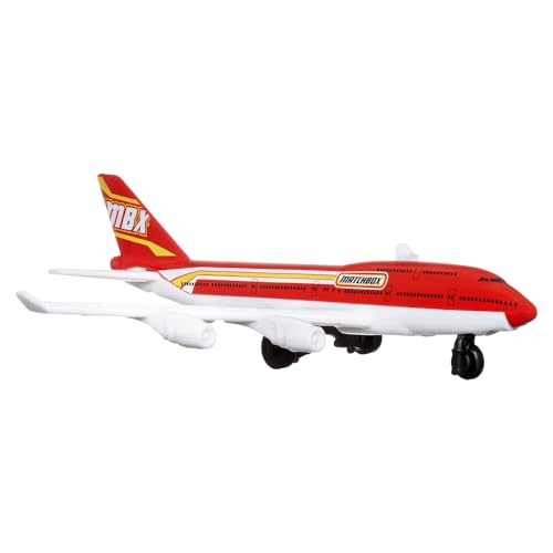 Matchbox Collectible Die-Cast Metal Sky Busters Inspired by Boeing 747-400 Airplane - HVM44 ~ White and Red Passenger Jet Plane ~ Includes Playmat
