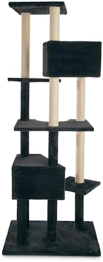 Animaze 6-Level Black Cat Tree, 76" H