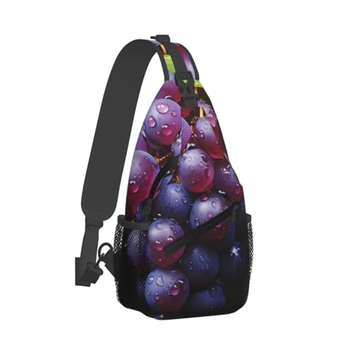 Bolso tipo bandolera unisex con estampa de uvas miniatura 2