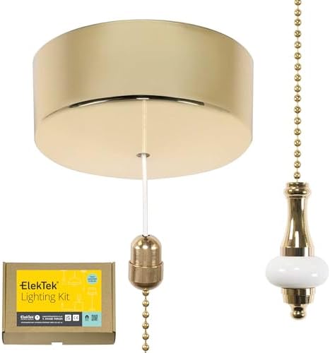 ElekTek UK Safety Approved Polished Brass Bathroom Light Pull Switch ...