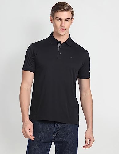 Image of Arrow Men's Cotton Solid Regular Fit Polo Shirts