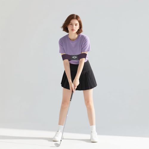 Image of Scott Edward Golf Swing Aids Pro Power Band Wrist Brace Smooth and Connect-Easy Correct Training Swing Gesture Alignment Practice Tool for Golf Beginners (Purple Arm Band)