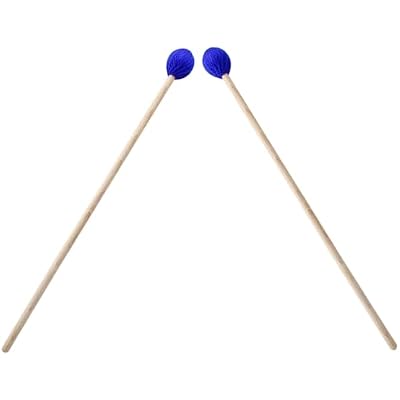Piutouyar 1 Pair Marimba Mallets Percussion, Blue Medium Hard Yarn Head Keyboard Marimba Mallets Drum Sticks with Wood Handles