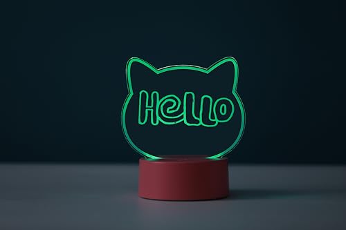 I-TOTAL - Tischlampe mit radierbarem Stift - LED-Lampe in Form eines Comics - DIY - 16 Farben - Touch-Basis und intelligente Fernbedienung - Schreiben und Löschen (CAT)