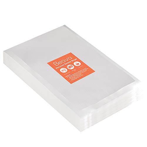 Vacuum Sealer Bags 10x14 Inch Beava 100pcs Precut Vacuum Sealer Bags for food Embossed Commercial Grade Food Saver Bags for Seal a Meal Sous Vide Cooking or Meal Prep