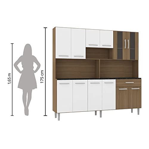 Cozinha Compacta Kit Clara 12 Portas 1 Gaveta Poliman