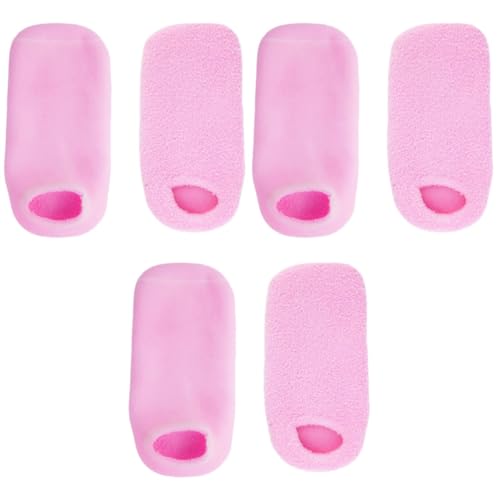 PLAFOPE 3 Pairs Gel Socks Moisture Socks Cotton Oil Socks Dry Heel Oil Socks Cotton Spa Socks Dry Heel Spa Socks Gel Lining Socks Oil Infused Socks Cracked Heel Socks Pink