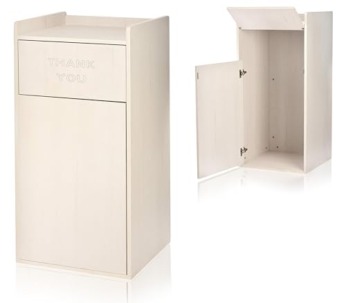 Alpine Restaurant Trash Can Cabinet - Commercial Trash Can 40 Gallon, Garbage Receptacle Indoor with Tray Holder for Restaurants, Cafeterias (White)
