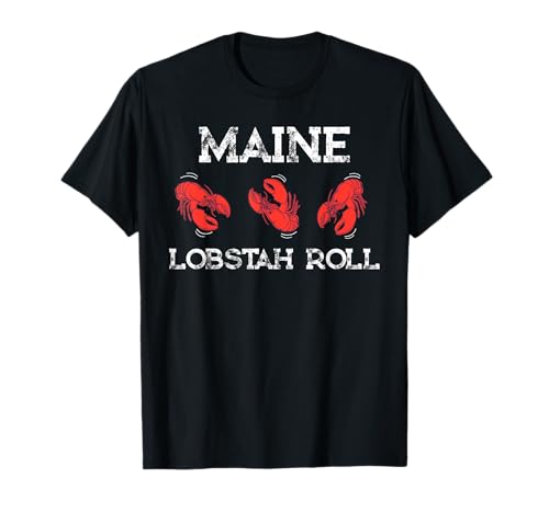 Maine Lobster Roll Funny Lobstah Retro Rolling Lobsters T-Shirt