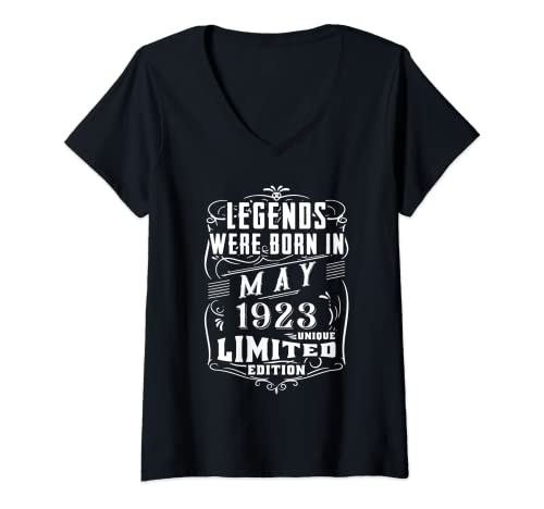 Mujer Cumpleaños Mayo 1923 Edición Limitada Regalo Legend May Camiseta Cuello V