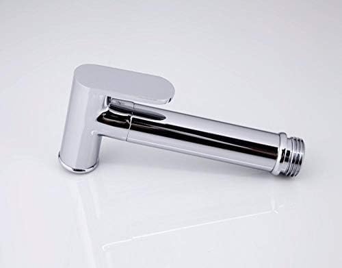 Solid Brass Corner Valve Bidet Faucet Set - Single Cold Water Kitchen Tap with Square Hand Shower Head and 90 Degree Switch